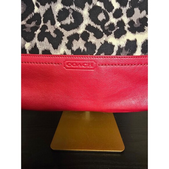 Coach Parker Ocelot Hobo purse in great condition animal print and red leather - Picture 2 of 9